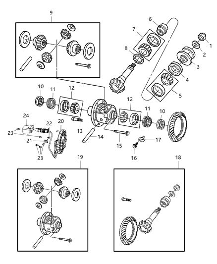 Case Assembly Differential Diagram for 68002461AA