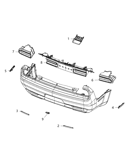 Tail Lamp Assembly, Rear Diagram for 68419751AA