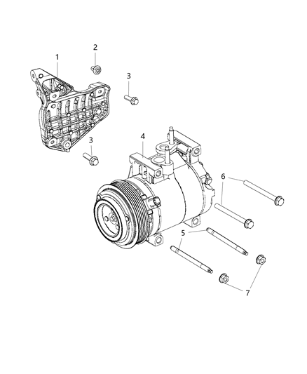 Bracket A/C Compressor Diagram for 68229587AB
