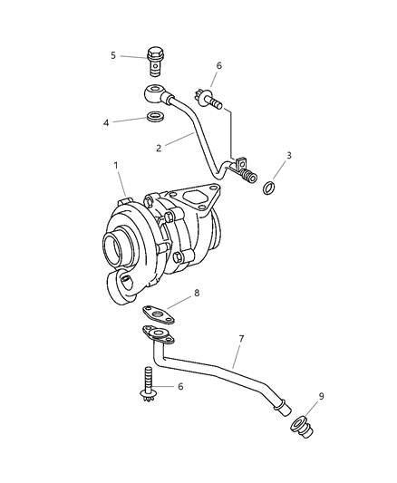 2015 Ram ProMaster 3500 Tube Turbo Oil Return Diagram for 5103983AA