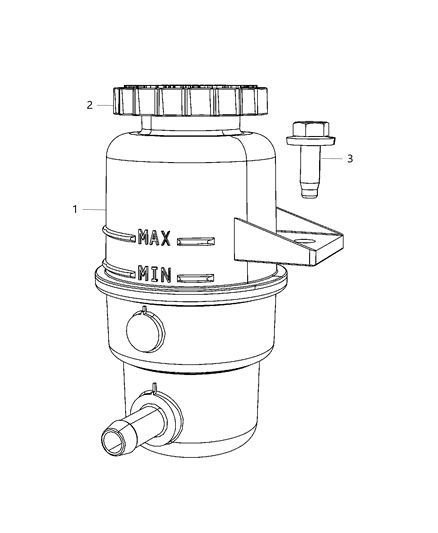 Reservoir Power Steering Fluid Diagram for 52124636AB