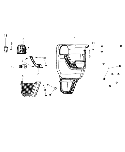 Bezel Release Handle Inside Remote Handle Diagram for 5PB37LU4AA