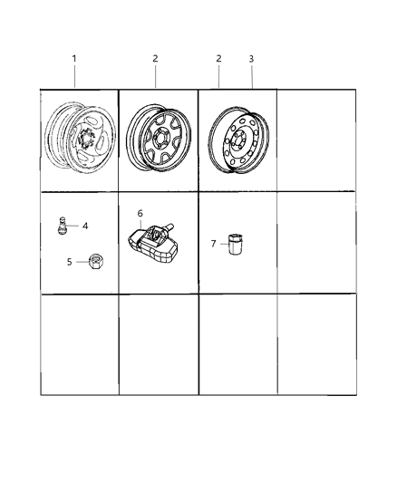 Wheel Aluminum Diagram for 52013709AA