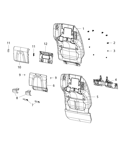 1991 Jeep Comanche Clip Trim Panel Diagram for 68258706AA