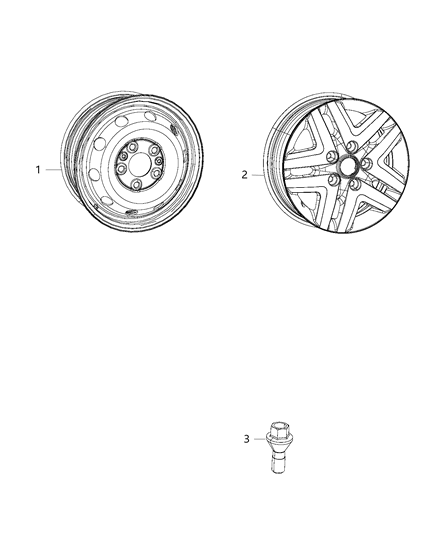 Wheel, Steel Diagram for 68415002AA