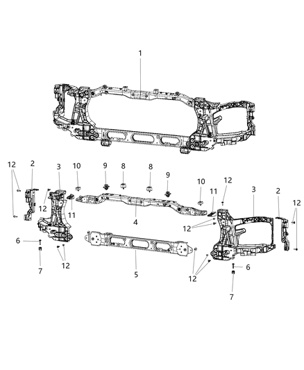 2005 Dodge Sprinter 3500 Panel Radiator Closure Diagram for 68224855AA
