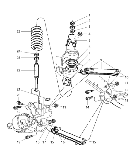 2005 Chrysler Crossfire Nut, Control Arm To Axle Diagram for 6503672