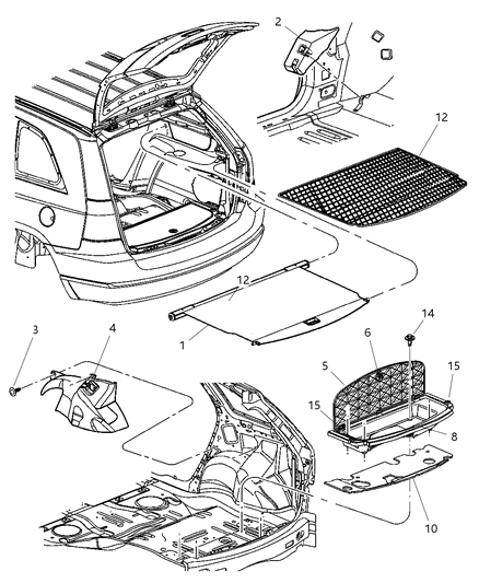 2007 Chrysler Pacifica Latch Cargo Area Diagram for 5139527AA