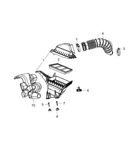 Hose Clean Air Diagram for 4891898AB