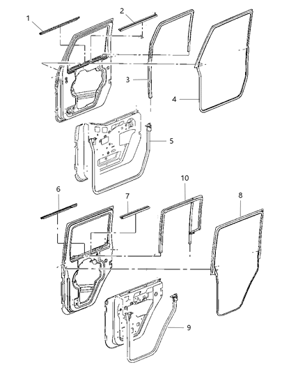 Weatherseal, Door To Body Front Full Door Diagram for 55395274AU