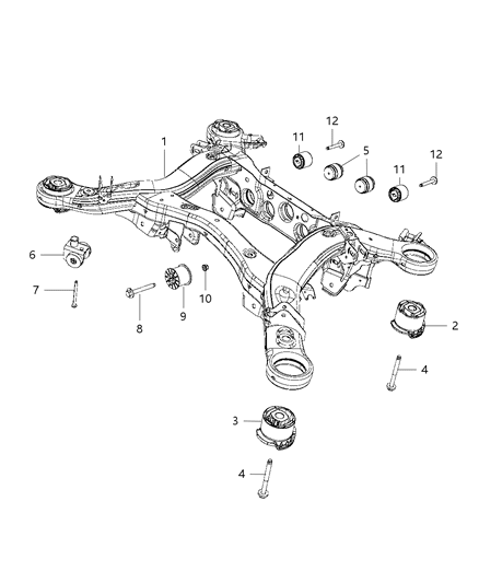 1989 Dodge Omni Mount Differential Diagram for 68088618AA