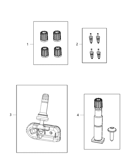 2005 Jeep Liberty Valve Stem Kit Diagram for 68206635AA