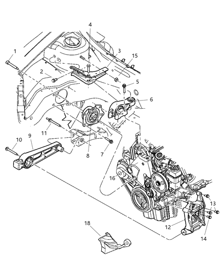 Isolator Transmission Mount Diagram for 5274907AE