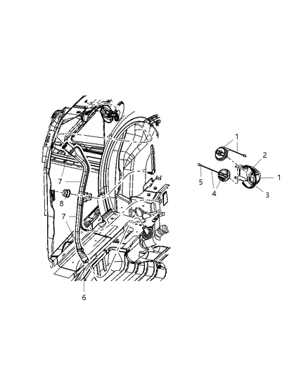 2002 Chrysler 300M Housing Fuel Filler Diagram for 5020852AA