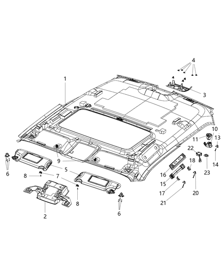 Headliner Diagram for 5VJ07DX9AA