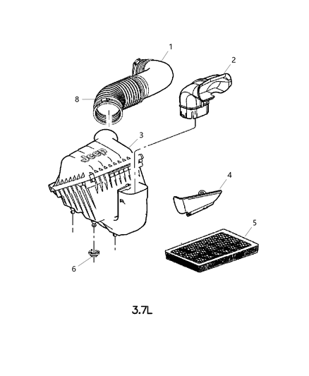 Hose Air Cleaner Diagram for 53013907AA