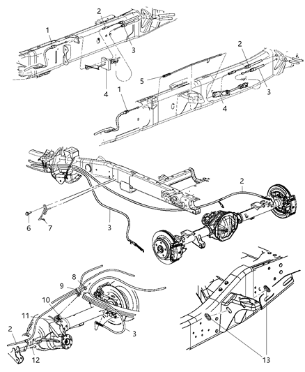 1999 Chrysler LHS Cable Parking Brake Diagram for 52013619AD