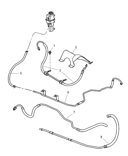 1988 Dodge D250 Hose Power Steering Pressure Diagram for 5272817AE