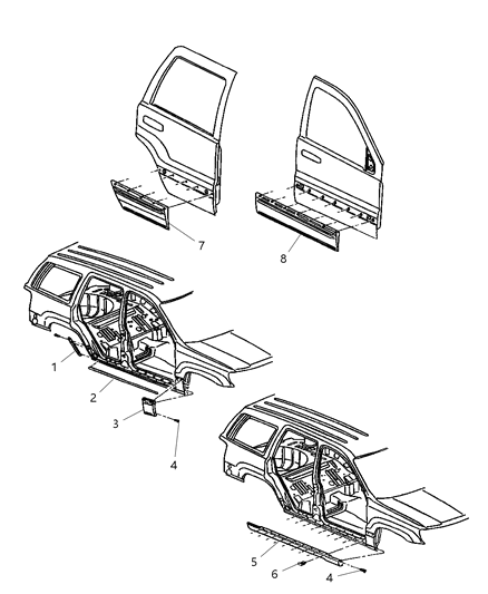 Cladding Front Door Diagram for 5015770AA