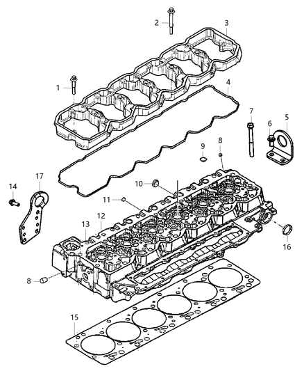 Head Cylinder With Valvetrain Diagram for R8210096AB