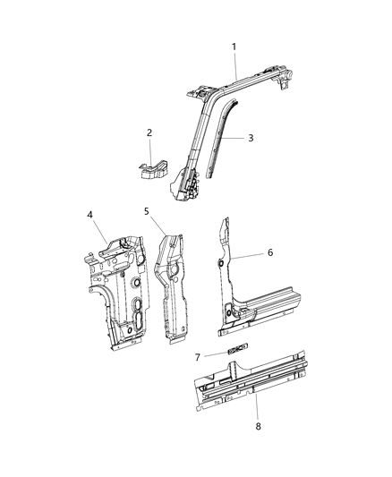 1984 Dodge Ramcharger Panel Cowl Side, Passenger Side Diagram for 68298758AG