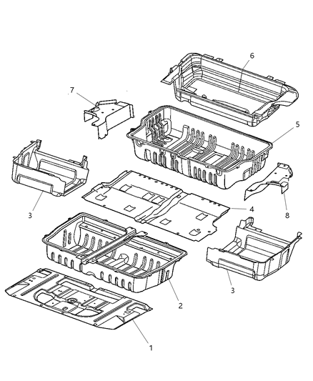 Pan Front Floor Diagram for 5109033AD