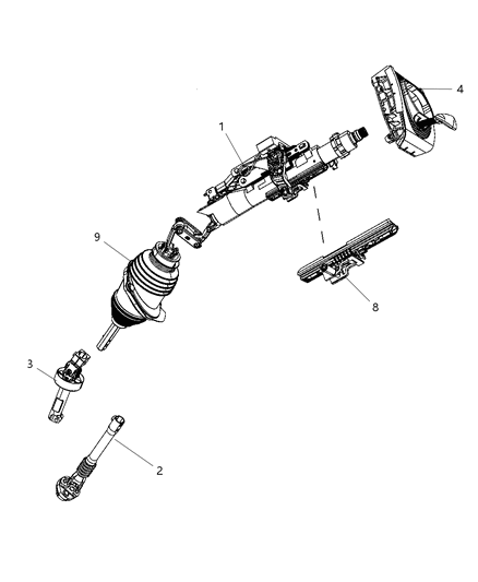 1993 Dodge B250 Column Steering Diagram for 5057552AC