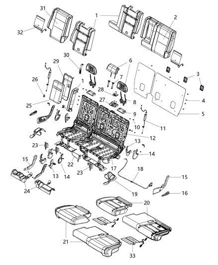 Cover Rear Seat Cushion Diagram for 5UR02DX9AA