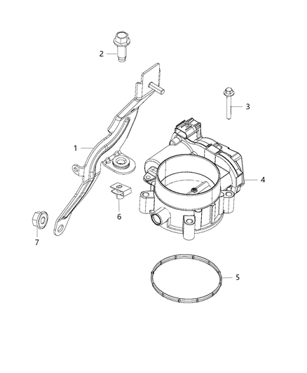 2019 Ram 1500 Bracket Throttle Body Support Diagram for 68335034AB