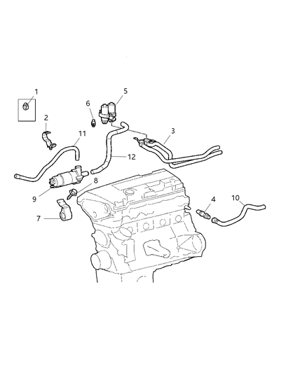 1998 Dodge Durango Valve Water Diagram for 5098397AA
