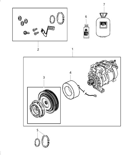 2008 Jeep Liberty Clutch Overhaul Kit A/C Compressor Diagram for 68231742AB