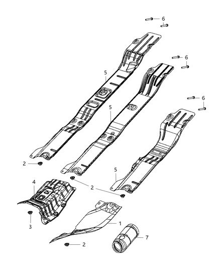 1985 Jeep Cherokee Shield Exhaust Front Pipe Or Converter Diagram for 68065530AB
