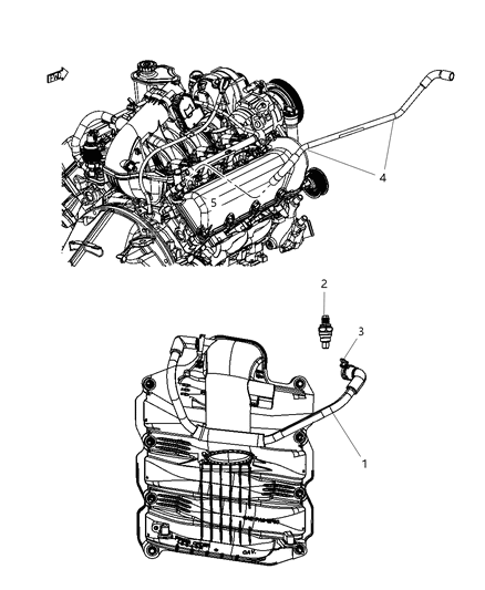 2002 Chrysler Concorde Tube Crankcase Vent To Air Cleaner Diagram for 53032819AB