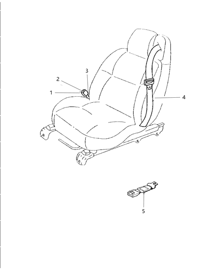 2000 Dodge Grand Caravan Seat Belt Front Inner Diagram for YP401L2AD