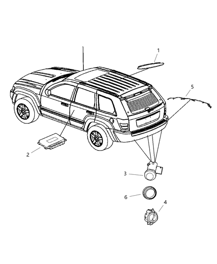Sensor Parking Assist Diagram for 5HX08SW1AB