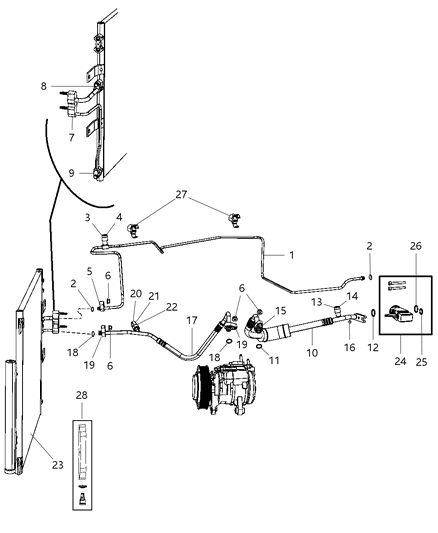 Line A/C Suction Diagram for 55056864AD