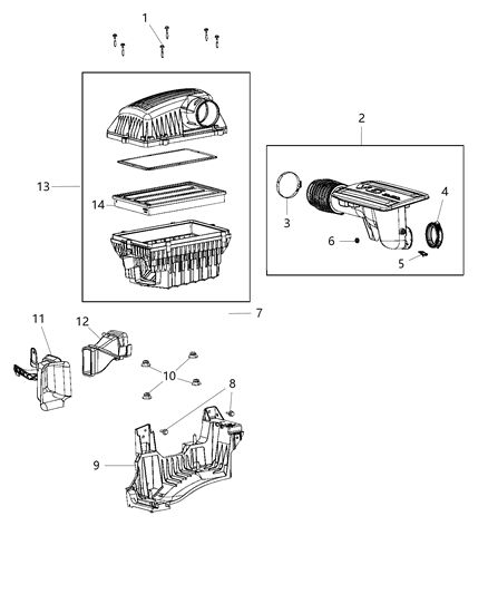 2021 Ram 1500 Duct Air Inlet Diagram for 68443068AB