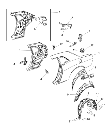 1985 Dodge Ram 50 Panel Bodyside Aperture Rear Diagram for 68440585AA