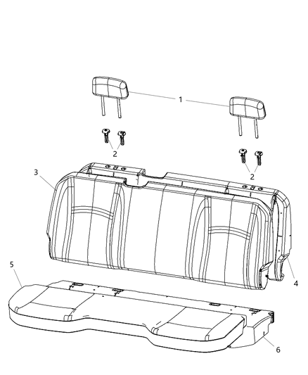 2020 Ram 2500 Cover Rear Seat Cushion Diagram for 6VA811U6AA