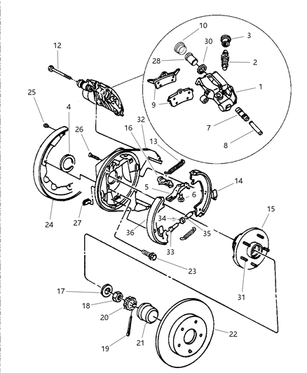 1999 Dodge Ram 1500 W/ABS, W/Or W/O Traction Control 1996, Right, Rear Diagram for 4695138