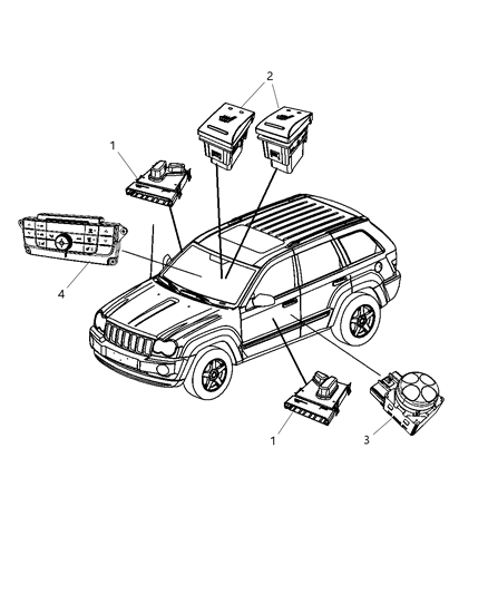 2004 Dodge Caravan Switch Power Seat Diagram for 56049428AE