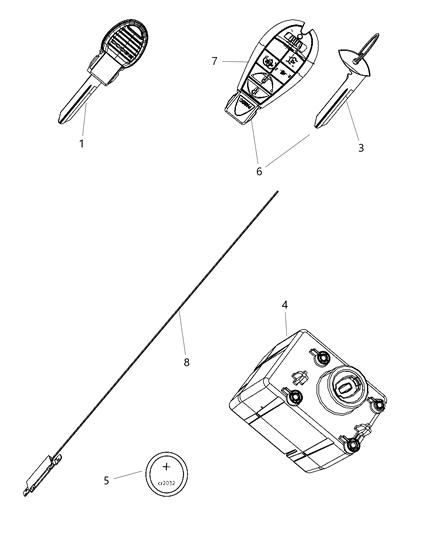 Receiver Wireless Ignition Node Diagram for 5026533AE