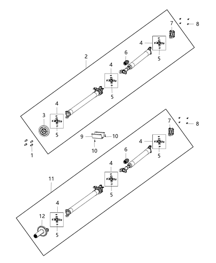 2006 Dodge Sprinter 3500 Shaft Drive Rear 2-Piece Diagram for 5146502AA