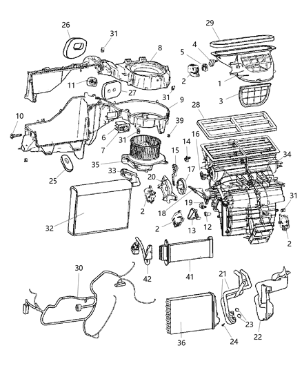 2012 Jeep Wrangler Seal Kit A/C And Heater Unit Diagram for 68017814AA