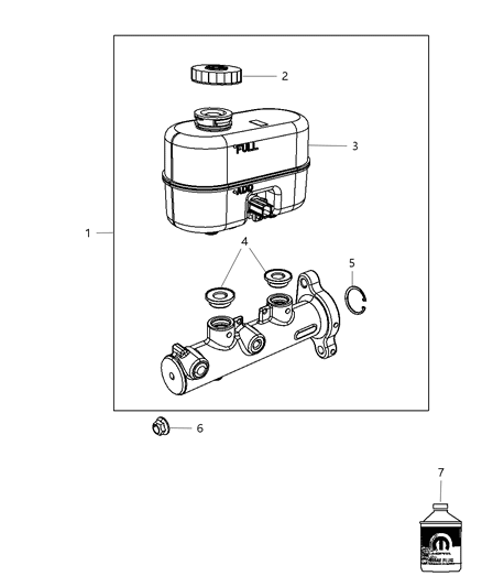 Reservoir Brake Master Cylinder Diagram for 68144665AA