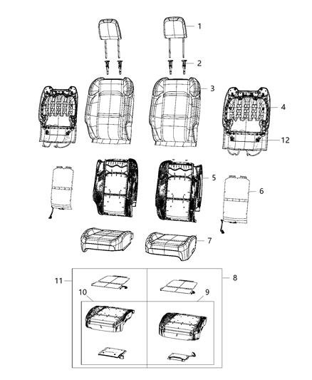 1994 Dodge Shadow Clip Spring Diagram for 68510248AA