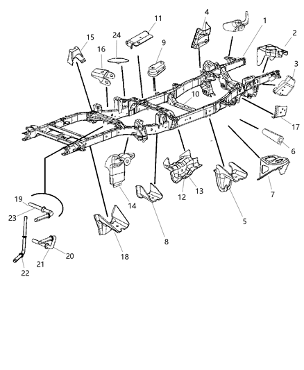 2005 Dodge Sprinter 3500 Rod Exhaust Pipe Support Center Diagram for 68142347AA