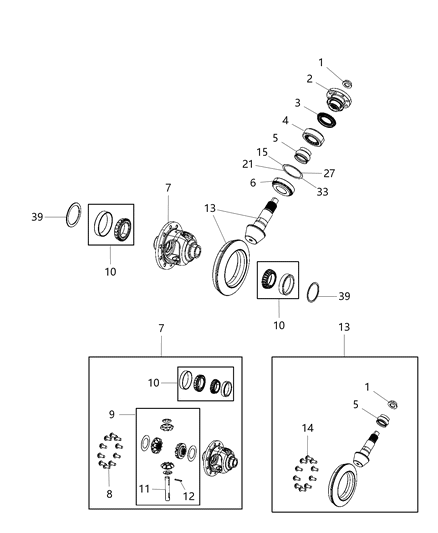 Seal Drive Pinion Diagram for 68396634AA