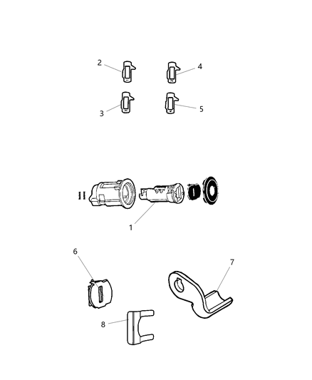 2018 Dodge Journey Lever Deck Lid Lock Cylinder Diagram for 68011560AA