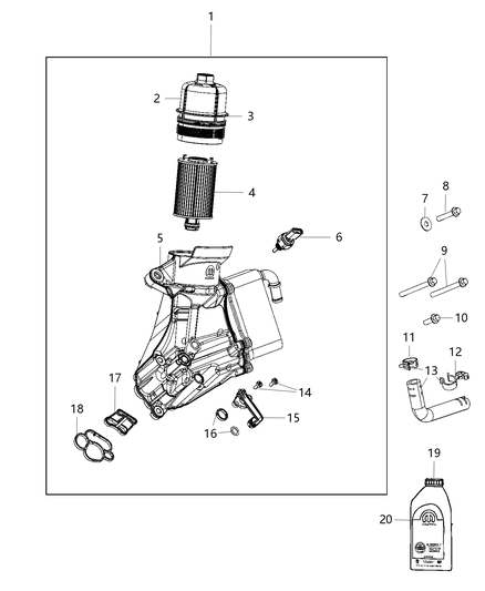 1993 Dodge Ramcharger Engine Oil 5W40 Quart Diagram for 68231020AA